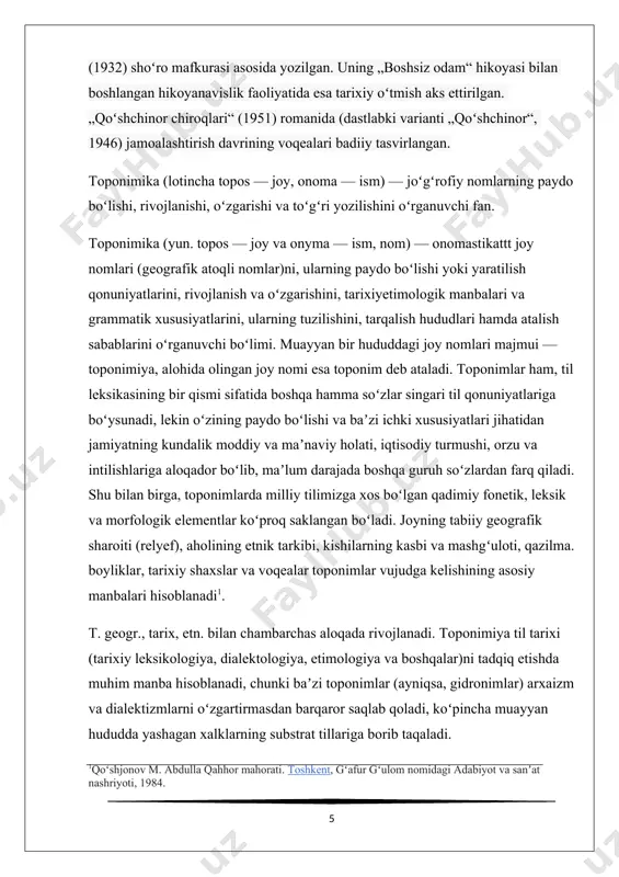 m. biroq o‘zimga bog‘liq bo‘lmagan sabablar bilan maqsadimga yetolmadim... romanni tanqid xush qabul qabul qilgan bo‘lsa ham, ta’bimdagi kitob emas»), «shohi so‘zana» (1950, qahramonlari: dehqonboy, hafiza, xolbuvi, saltanat va boshq. bu asarni yozishda adib dramaturgiya janrida o‘zini sinab ko‘rmoqchi bo‘lib, mirzacho‘ldagi bir jamoa xo‘jaligiga ko‘chib borgan), «og‘riq tishlar» (1954), «tobutdan tovush» (1962, keyingi nomi «so‘nggi nusxalar», poraxo‘rlik illati fosh qilingan), «ayajonlarim» (1966), «o’tmishdan ertaklar» (1964), «muhabbat» (1966), «mahalla», «tomoshabog‘», «millatchilar», «adabiyot muallimi», «zilzila» (tugallanmay qolib, uning vafotidai so‘ng nashr etilgan) va boshq. abdulla qahhor hikoyalari haqidaadib hikoyalarini shartli ravishda uch yo‘nalishga ajratish mumkin: tarixiy hikoyalar, hajviy hikoyalar, zamonaviy hikoyalar. abdulla qahhor «xotinlar», «asror bobo», «ming bir jon», «mahalla» hikoyalarida zamondoshlarining ma’naviy dunyosini, insoniy xislatlarini, axloqiy pokligini, ruhiy go‘zalligini ko‘rsatishga alohida e’tibor bergan. u hikoyalarida xalq maqollari va matallaridan o‘rinli foydalangan2. «o’g‘ri» hikoyasida o‘zgalar baxtsizligini tirikchilik manbaiga aylantirib olgan amaldorlar obrazi berilgan. unga «otning o‘limi itning bayrami» maqoli epigraf qilib olingan. …