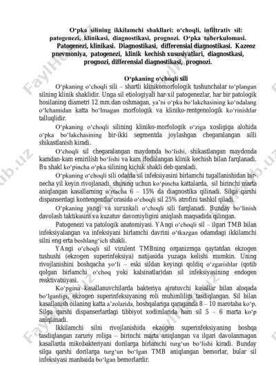 o‘pka silining ikkilamchi shakllari — PDF