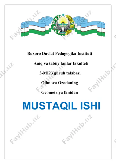 geometriya fanidan masalalar — DOCX