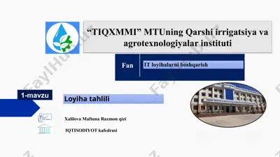 it loyihalarini boshqarish — PPTX