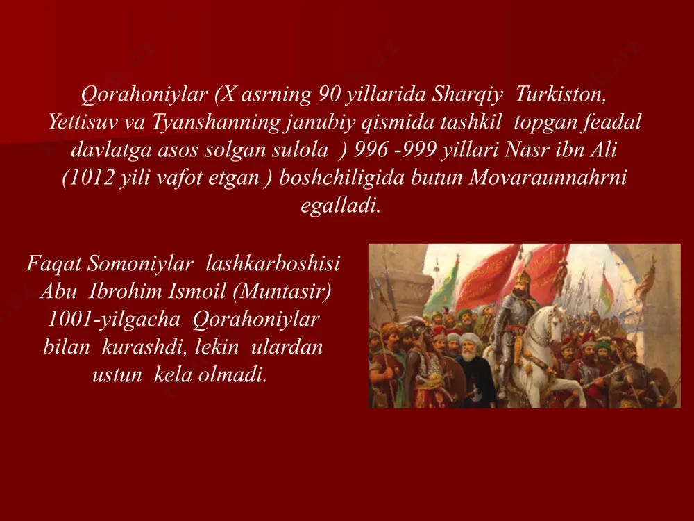 lida tuzgan va turkiy tilga tarjima qilgan. “muqaddimat ul- adab ” adabiyotlar. 1.sa`dullayev a. s. qadimgi o`zbekiston tarixi manbalaridan. –toshkent, 1996. 2.beruniy. qadimgi xalqlardan qolgan yodgorliklar.-toshkent, 1968. 3.abdumajid madraimov gavhar fuzailova- toshkent, 2008. image1.jpeg image2.jpeg image3.jpeg image4.jpeg image5.jpeg image6.jpeg image7.jpeg image8.jpeg image9.jpeg image10.jpeg