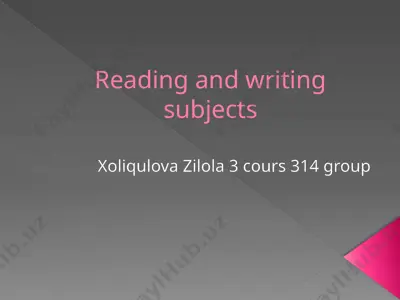 reading and writing subjects — PPTX