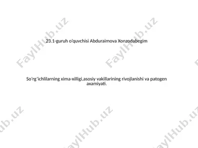 soʻrgʻichlar haqida ma'lumotlar — PPTX