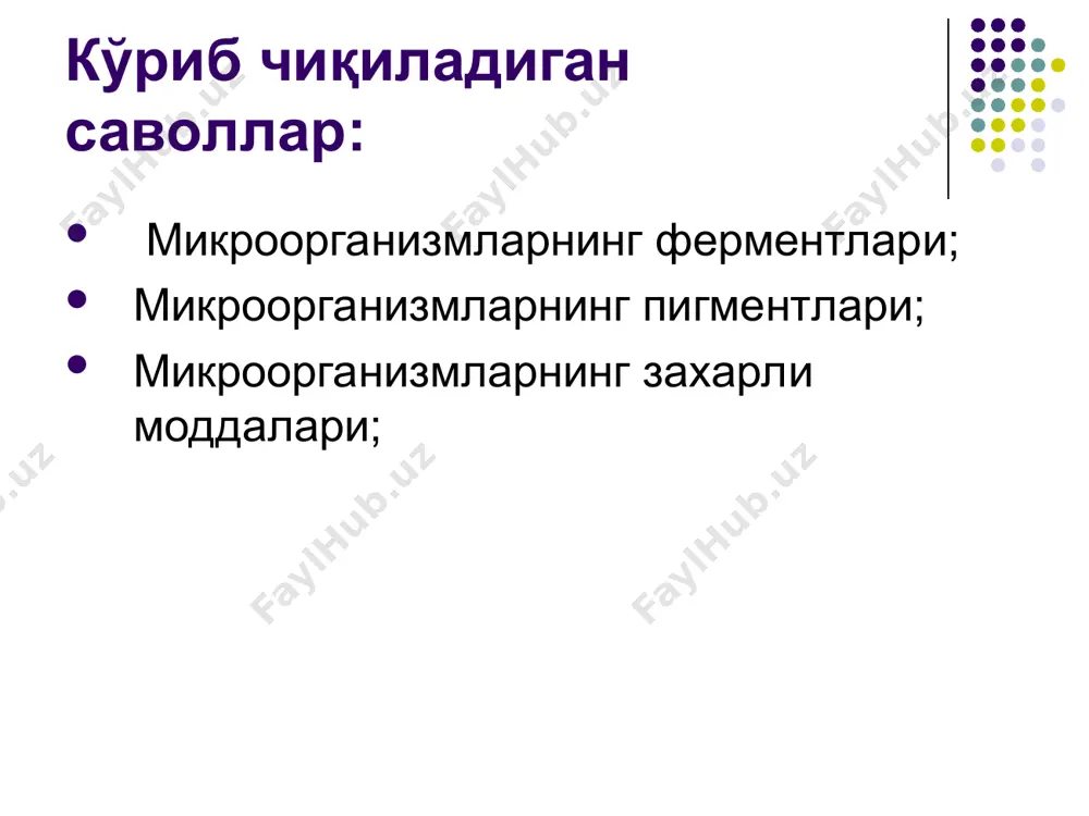 бактерияларнинг хаёти фаолияти махсулотлари - Page 2