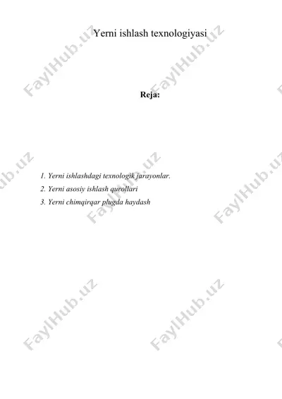 yerni ishlаsh texnologiyasi — DOC