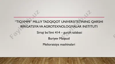 melioratsiya mashinalari — PDF