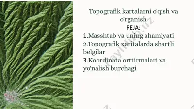 topografik kartalarni o'qish va o'rganish — PPTX
