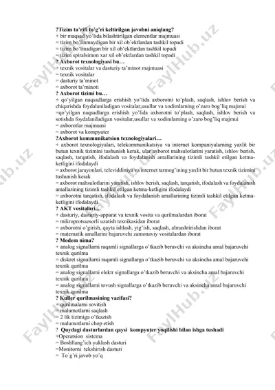 axborot texnologiyalari va tizimlar taqdimoti — DOCX