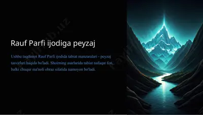 rauf parfi ijodiga peyzaj — PPTX