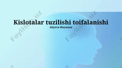 kislotalar tuzilishi toifalanishi — PPTX
