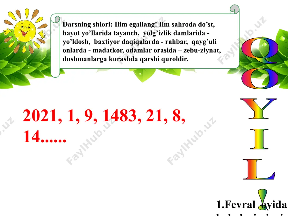 doderma qavatidan iborat. hazm qilish jarayoni ikki bosqichda – tana bo‘shlig‘ ida va hujayralar ichida amalga oshadi. n e r v sistemasi sodda tuzilganligi sababli taassurotlarga sekin javob qaytaradi. masalan, gidraga nina tekkizilsa, anchadan keyin tanasini qisqartirib oladi. regeneratsiya xususiyati yaxshi rivojlangan. otiluvchi hujayralari yordamida o‘ljasini tutadi va o‘zini himoya qiladi. aktiniyalar o‘troq yashaydi, paypaslagichlari ko‘p bo‘lishi bilan gidradanfarq qiladi. meduzalar reaktiv harakat qiladi bo‘shliqichlilar: gidra (a), aktiniya (b), meduza (c). yassi chuvalchanglar tanasining orqa qismi o‘rtadan chetga tomon yassilashib boradi, ikki tomonlama simmetriyaga ega. tanabo‘shlig‘ i bo‘ lmaydi. hazm tizimi og‘iz, halqum va ichakdan iborat.ayrim parazit vakillarida hazm tizimi yo‘qolib ketgan, chunkiular tayyor oziqni so‘rib oladi. oq planariya chuchuk suvda erkin jadval to’ldirish kuch birlikda o’quvchilarda ijodiy va mustaqil fikrlashni tarkib toptirish uchun savollar . 1.regeneratsiya nima? 2. qaysi tip vakillari parazit usulda oziqlanadi? 3. qaysi organizmdan boshlab qon aylanish sistemasi vujudga kelgan? 4. sakkizoyoq qaysi tipga kiradi? 5. …