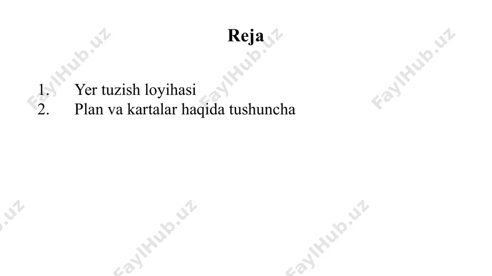 1:200000 – 1:500000 gacha bo‘lgan kartalar – obzor topografik kartalar deb ham yuritiladi; topografik kartalar asosan topografik kartalar yoki aero syomka natijalaridan foydalanib tuziladi. yer yuzidagi ob’ektlardan tashqari turli tabiiy va ijtimoiy hodisalar ham tasvirlangan geografik kartalar maxsus kartalar deb yuritiladi; maxsus tabiiy geografik kartalarga – geologik, geofizik, botanik, iqlimiy; maxsus sotsial- iqtisodiy kartalarga esa tarixiy-iqtisodiy, ma’muriy-siyosiy va boshqalar kiradi. hozirgi vaqtda plan olish natijasida asosan territoriyani topografik plani yoki yirik masshtabli topografik karta tuziladi. topografik kartalar yirik masshtabli bo‘lganligidan ularda territoriya ma’lum kattalikdagi qismlarga bo‘linib, har bir qism alohida-alohida varaqda, qabul qilingan kartografik proeksiyada, masshtab, hamda ramkada tasvirlanadi. topografik kartaning har bir varag‘idagi territoriyaning o‘lchami ma’lum qoida va nomenklaturaga asosan olinadi. topografik kartaning ana shu elementlari – kartografik to‘r, masshtab, nomenklatur – uning matematik elementlari deyiladi. yer yuzining topografik kartada tasvirlanadigan tafsilotlari esa kartaning geografik elementlari deyiladi. geografik elementlar territoriyaning rel’efi, gidrografiyasi, o‘simlik va tuproq grunt ko‘rsatkichlari, axoli yashaydigan …