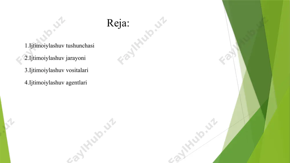 larga ega bo’ladi. shunday qilib, bolaning ijtimoiy rivojlanishi o’zaro bog’liq ikki yo’nalishda olib boriladi: ijtimoiylashuv (ijtimoiy madaniy tajriba madaniyatni o’zlashtirish) va individuallashuv (mustaqillik, nisbiy o’ziga xoslikni qo’lga kiritish).inson(bola)ning aniq bir jamiyat sharoitlariga moslashuvi sub’ekt va ijtimoiy muhitning o’zaro faol yaqinlashuv jarayoni va natijasidir.(j.pia je, r.mertoj).ijtimoiy moslashuv esa ijtimoiy muhit talablariga insonning munosabat bildirishidir. shunday qilib, ijtimoiylashuv (moslashuv) individning ijtimoiy mavjudodga aylanish jarayoni va natijasidir.indivuallashuv insonning hali yoshligidayoq paydo bo’ladigan ob’ektiv ehtiyojlari bilan bog’liq jamiyatdagi o’z-o’zini egallashdir.bu ehtiyoj: a) o’z qarashlariga ega bo’lish; b) o’ziga xosliklariga ega bo’lish; v) unga tegishli bo’lgan masalalarni hal qilish, uning o’z darajasini aniqlab olishiga xalaqit beradigan hayotiy holatlarga qarshi turish xohishi sifatida namoyon bo’ladi. agar shaxsning jamiyatga kirishida ijtimoiylashuv va individuallashuv jarayonlari o’rtasida tenglik yuzaga kelsa, insonning jamiyatga yaqinlashuvi roy beradi. shu bilan birga bu yerda shaxs va muhitning o’zaro ta’sir etishi ham sodir bo’ladi. shunday qilib, muvaffaqqiyatli ijtimoiylashuv moslashuv va individuallashuv o’rtasida muvozanat saqlangandagina …