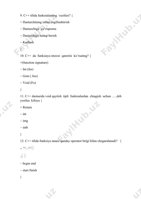 c++ dasturlar mavzusiga oid testlar - Page 3