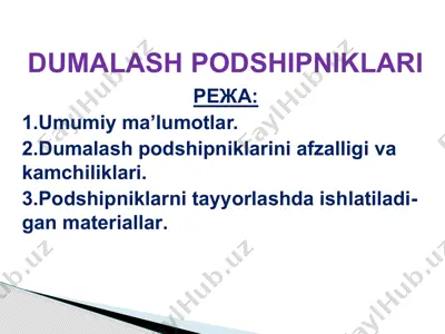 dumalash podshipniklari — PPTX