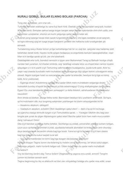 nurali qobul. bular elning bolasi (parcha) — DOCX