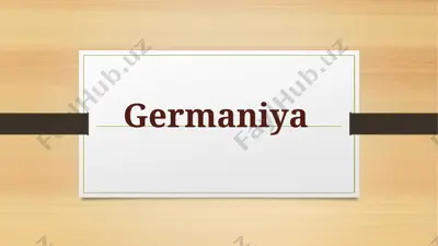 germaniya — PPTX