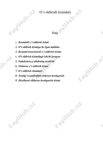 o't oldirish tizimlari — DOC