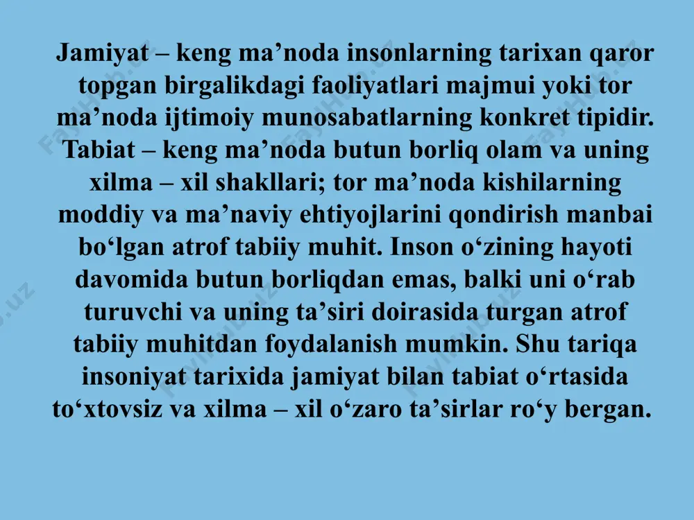 inson va atrof-muhit o'rtasidagi munosabatlar - Page 5