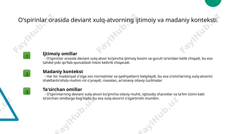 o'spirinlik davrida deviant xulq-atvorning namoyon bo'lish xususiyatlari - Page 5