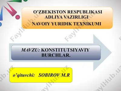 konstitutsiya va qonunlarga rioya etish — PPTX