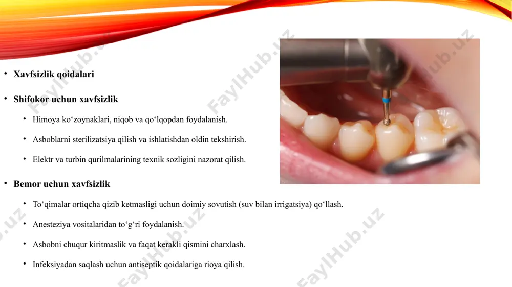 tish qattiq to'qimalarini charxlash asoslari va xavfsizlik qoidalari - Page 5