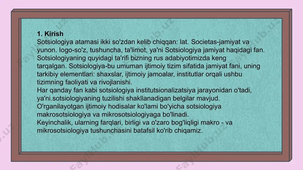 jtimoiy tadqiqotlarda umumiy ilmiy vositalar sifatida ishlatiladigan original tadqiqot usullari bilan izohlanadi. shu bilan birga, sotsiometriyaning ba'zi nazariy asoslari, odamlarning aqliy hayotini fetishizatsiya qilish va kichik guruhlar nazariyasining barcha ijtimoiy jarayonlarga asossiz ravishda tarqalishi ijtimoiy falsafada ham, sotsiologiyada ham ma'lum tanqidlarga sabab bo'ldi. sotsiometriyaning eng muhim uchta asosiy tushunchasi sifatida moreno quyidagilarni atagan:" sosius " - o'rtoq;" metrum " - o'lchov;" drama " - harakat. morenoning nazariy tuzilmalarining muhim jihati shundaki, jamiyatlarning ijtimoiy-aqliy mexanizmlari va aqliy tuzilmalarini ochib berish orqali sotsiometriya shaxslar va ijtimoiy guruhlarning xatti-harakatlari ustidan ijtimoiy nazoratni o'rnatish imkoniyatiga ega bo'ladi. moreno va sotsiometriyaning boshqa vakillari uchun tadqiqot ob'ekti aslida mavjud bo'lgan kichik ijtimoiy guruhlardir. ular xarakterlanadigan asosiy narsa-bu jamiyatning atom (atomistik) tuzilishini tashkil etuvchi odamlarning bir-biri bilan hissiy munosabatlari. oddiy kuzatuv bu munosabatlarni qayd eta olmaydi, lekin ularni aniq o'lchash usullari, maxsus so'rov texnikasi va ma'lumotlarni qayta ishlash orqali aniqlash mumkin. ushbu uslub haqiqiy ziddiyatli vaziyatlarni aniqlashga …