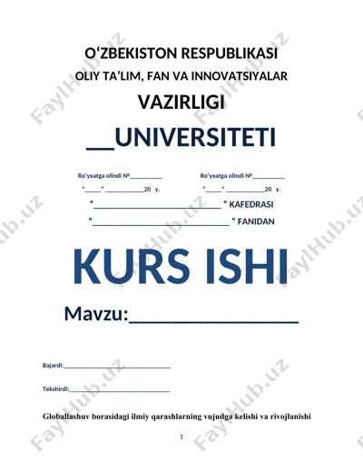 globallashuv asoslari — DOCX