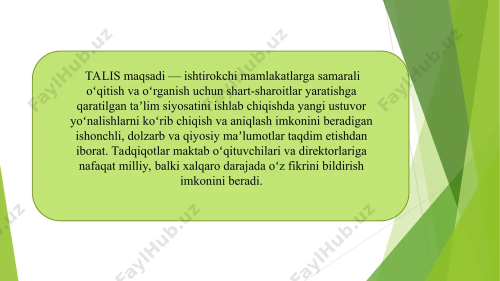 talis xalqaro baholash dasturi mazmun mohiyati - Page 4