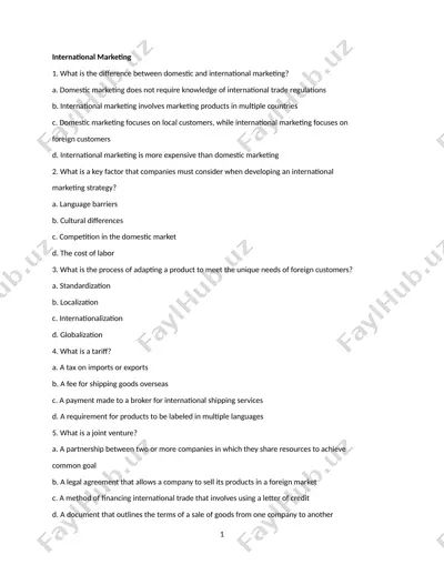 international marketing — DOCX
