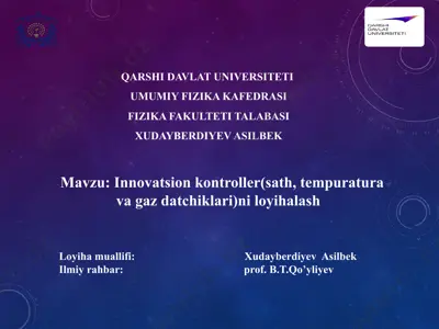 innovatsion quyosh kollektorini boshqaruvchi controller (sath, temperatura va gaz datchiklari bilan) — PPTX
