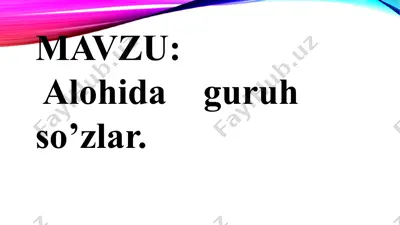 alohida guruh so‘zlar va modal so‘zlar taqdimoti — PPTX
