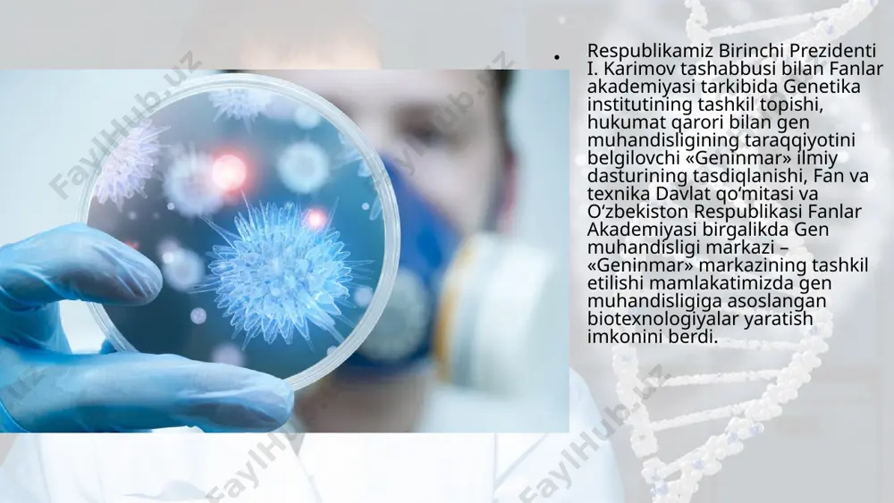 o‘zbekistonda gen muhandisligi va biotexnologiya fani yutuqlari. 10 - sinf - Page 4