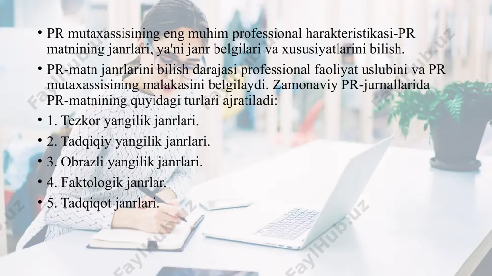 public relations matnlarining tavsifi - Page 5