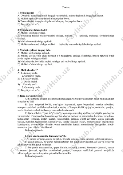 mulk huquqi — DOCX