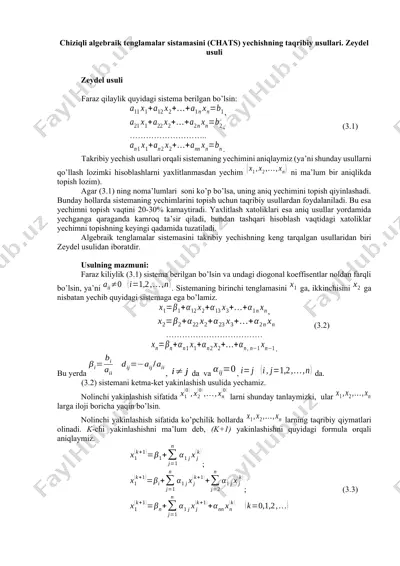 zeydel usuli — DOCX
