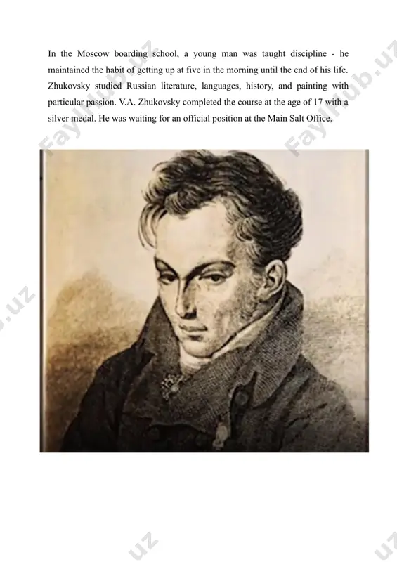 ars, the romantic poet died in 1852 in baden-baden. his ashes were returned to russia by a valet. vasily zhukovsky, whose biography is connected with the period of the flourishing of russian literature, was friends with pushkin, vyazemsky, gogol. he was not only one of the cohort of classics, but also a mentor to many talents. his translations, lyrical poems and epics, fairy tales and dramatic works placed russian literature alongside 19th-century french and german romantic literature. image1.jpeg image2.jpeg image3.jpeg /docprops/thumbnail.emf