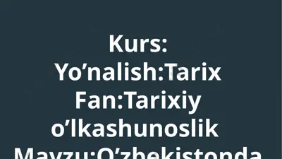o'zbekiston tarixiy ma'lumotlari — PPTX