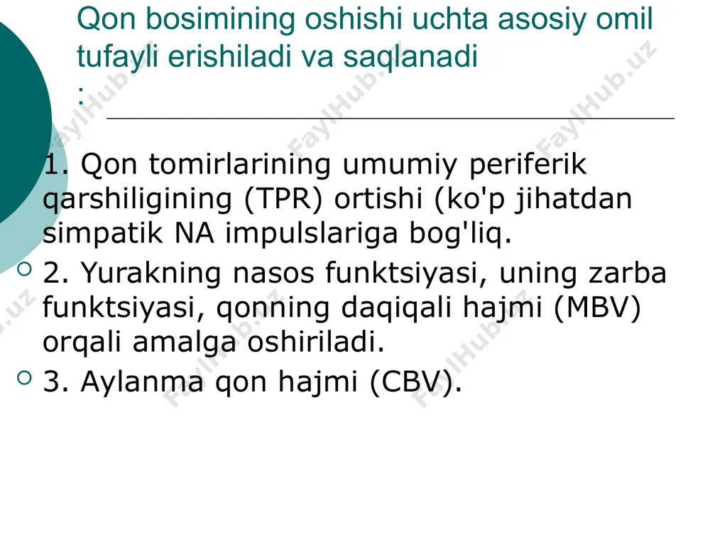 ning silliq mushaklariga bevosita antispazmodik ta'sir ko'rsatadi apressin ( apressinum ; tablet 0,01; gidralazin ) - arteriolalarning silliq mushaklarini bo'shashtiradi (rezistent tomirlar ), ops va yurakdagi yukni kamaytiradi. dibazol ( dibazolum ) yorlig'i. 0,02, amper . 1, 2 va 5 ml 0,5% va 1% eritma magniy sulfati - gipotenziv, sedativ va antikonvulsant ta'sirga qo'shimcha ravishda ham qayd etilgan. preparat inqirozlar, ensefalopatiyalar va eklampsi uchun ishlatiladi. ampulalarda 5 ml va 10 ml 20% yoki 25%. iv. diuretiklar (dixlorotiyazid, furosemid, spironolakton) ushbu guruhdagi dorilar tanadan natriy ionlarini, shuning uchun suvni olib tashlashga yordam beradi. bunday holda, qon hajmining pasayishi, periferik qon tomirlarining qarshiligi va qon bosimi paydo bo'ladi. gipertenziya bilan og'rigan bemorlarni kompleks davolashda ko'pincha tiazidli diuretiklar qo'llaniladi, masalan, dichlothiazide (gipotiazid ) - tab. gipotiazid 0,025 . diuretiklar. tasniflash i. kuchli yoki juda kuchli diuretiklar - furosemid , etakrin kislotasi; ii. o'rtacha kuchli diuretiklar , benzotiadiazin hosilalari ( tiazid diuretiklar ) - …