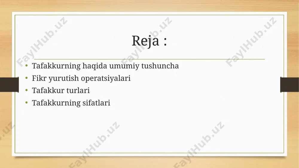 shda to'ldirishdir; yangi hukmlarni chiqarishni (xulosalarni amalga oshirishni) o'z ichiga oladi. fikrlash sizga birinchi signal tizimi yordamida bevosita idrok etib bo'lmaydigan bunday ob'ektlar, xususiyatlar va atrofdagi dunyo munosabatlari haqida bilim olishga imkon beradi. fikrlash shakllari va qonuniyatlari mantiqning, psixofiziologik mexanizmlarning esa psixologiya va fiziologiyaning ko'rib chiqish predmeti hisoblanadi. qadimgi faylasuflar va olimlar tafakkurni o'rganishni boshladilar, lekin ular buni psixologiya emas, balki boshqa fanlar, birinchi navbatda, falsafa va mantiq nuqtai nazaridan qildilar. ulardan birinchisi parmenid edi. "haqiqat yo'li" inshosida u yevropa faylasuflari tarixida birinchi bo'lib deduktiv metafizikaning asosiy qoidalarining qisqartirilgan taqdimotini taqdim etdi. . shu bilan birga, u fikrlash jarayonini mantiq nuqtai nazaridan ham ko'rib chiqadi. falsafiy nuqtai nazardan u borliqning tafakkurga o‘xshashligini ta’kidlaydi: “ ko'p o'ylash, fikrlash dunyo qarashini kengaytirib tafakkurni boyitadi! ” tafakkur qiling zero, hech qachon yutqazmaysiz. harotning asl mohiyatini anglash, hayot tarjibasini ko'paytiradi va insonni zohirona zirk qilishga undaydi. parmenid - qadimgi yunon faylasufi va siyosatchisi, tafakkurga …