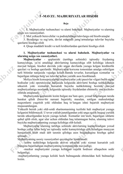 majburiyatlar hisobi — DOCX