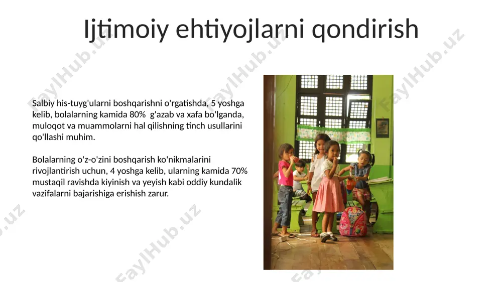 ilk va maktabgacha bolalarning ijtimoiy rivojlanishi va talablari - Page 5