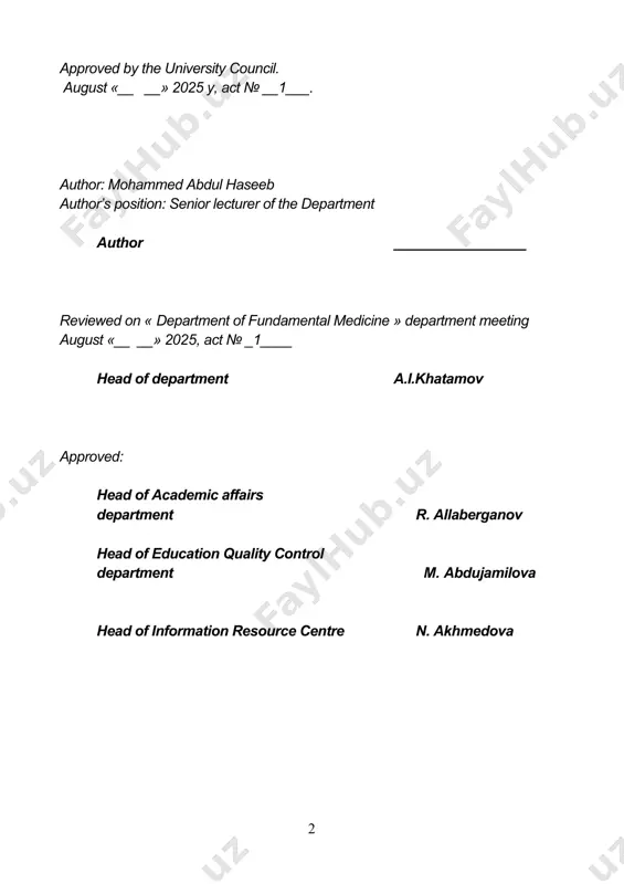 l functional activity, formation of scientific and methodological foundations, acquisition of skills necessary for training a future medical specialist. the main objectives of teaching the discipline: 1.to understand the patterns of functioning of a healthy body and the mechanisms for ensuring health from the perspective of the physiology of functional systems. 2. master the basic physiological parameters of the internal environment of the body, the laws of growth and development, and the influence of the external environment. 3. to understand the essence of methods for studying various functions of a healthy body, which are widely used in clinical practice. 4. to form the clinical thinking of a hospital specialist, based on an objective assessment of the normal state of a healthy body. 5. formation of communication skills within the student body and with teachers, as well as relationships with others; 6. formation of initial logical thinking skills; 7. formation of …