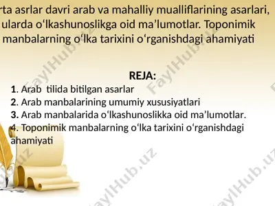 arab va mahalliy mualliflarining asarlari — PPTX
