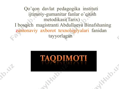 ijtimoiy-gumanitar fanlar o’qitish metodikasi — PPTX