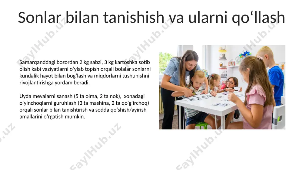 maktabgacha tayyorlov guruh matematika mashgulotlarini kundalik turmush bilan bog‘lash - Page 5