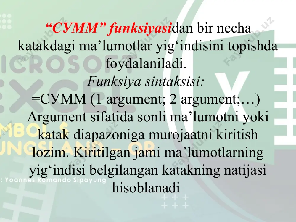 elektron jadvallarda matematik va matnli funksiyalarni qo‘llash - Page 5