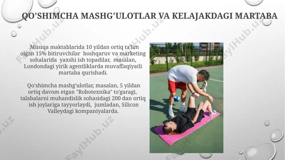 robototexnika to'garagi, o'quvchilarning muammolarni hal qilish qobiliyatini 30% ga oshirishi aniqlangan. qo'shimcha mashg'ulotlar va o'qish qo'shimcha mashg'ulotlar bilan shug'ullanuvchi o'quvchilarning 70% dan ortig'i toshkentdagi maktablarda o'rtacha ballari 4,5 dan yuqori ekanligi kuzatilgan. bu akademik muvaffaqiyat bilan qo'shimcha mashg'ulotlar o'rtasidagi ijobiy bog'liqlikni ko'rsatadi. xorijiy universitetlarga kirish uchun zarur bo'lgan ielts yoki toefl sinovlariga tayyorgarlik ko'rishda qo'shimcha mashg'ulotlar, xususan, ingliz tili kurslari, o'quvchilarning 15 balldan yuqori natija ko'rsatishlariga yordam berishi mumkin. qo'shimcha mashg'ulotlarda muvaffaqiyatga erishish muvaffaqiyatli ishtirokchilarning 80% i o'zlarining 5 yillik rejasini tuzib, maqsadli harakatlarni amalga oshiradilar, masalan, viloyat olimpiadasida 1-o'rinni egallash kabi. qo'shimcha mashg'ulotlarda o'ziga ishonch va 10 dan ortiq odam bilan samarali muloqot qilish qobiliyati, toshkentdagi ko'plab tanlovlarda ishtirok etib, g'olib bo'lishga yordam beradi. qo'shimcha mashg'ulotlar va raqobat respublika olimpiadalari va musobaqalarida ishtirok etish, 1000 dan ziyod o'quvchining intellektual salohiyatini namoyon etish imkonini berib, samarqand viloyatida matematikadan 30 dan ortiq g'olibni yetishtirdi. qo'shimcha mashg'ulotlar, masalan, toshkentdagi 50 dan ortiq …