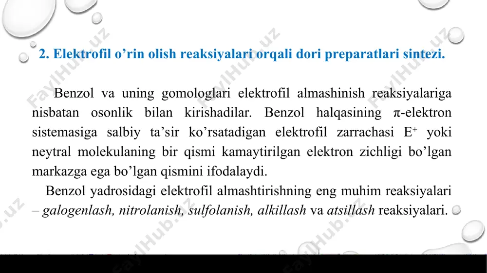 aromatik uglevodorodlar asosida olinadigan dori preparatlari. taqdimot 11 bet. - Page 4