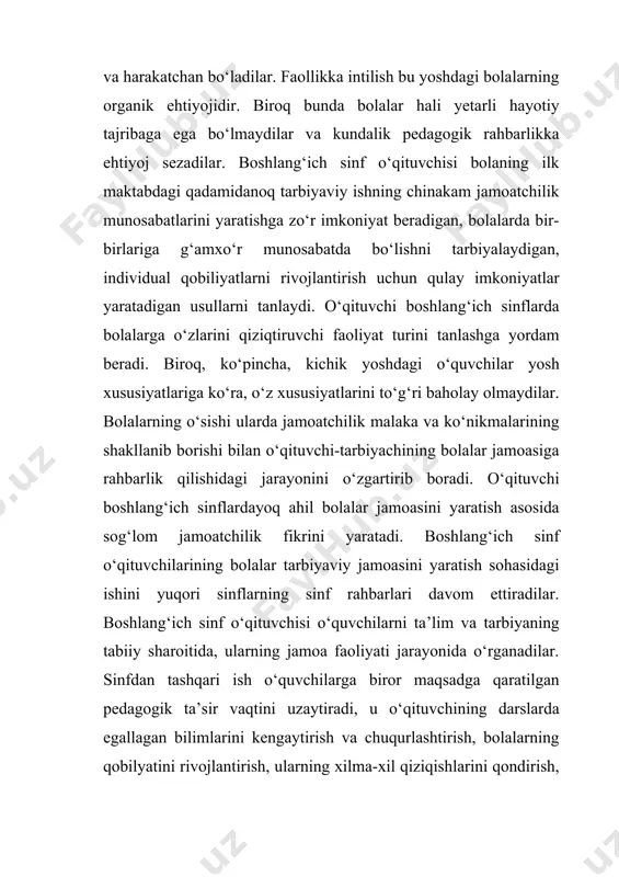 edagoglar tomonidan qo‘yilgan talablar quyidagi sharoitlarda ijobiy natija beradi: 1. o‘quvchi shaxsini hurmat qilish. 2. muayyan maktab yoki sinfdagi sharoitni hisobga olish. 3. qo‘yilayotgan talablarning aniq bo‘lishi. 4. o‘quvchilarning tashqi qiyofasi, kiyinishi, yurish-turishi hamda muomalasiga qo‘yilayotgan talablar, ularda ma’naviy madaniyatni shakllantirishga xizmat qilishi shart. o‘qituvchi qo‘yilayotgan talablarning hajmi, tizimini bilibgina qolmasdan, talab qo‘yish metodikasini ham o‘zlashtira olgan bo‘lishi kerak. o‘quvchilarga talablar qo‘yish metodikasi bolalarni talablar mazmuni bilan tanishtirib, ularning ahamiyatini tushuntirish, tajriba orttirish hamda ularning muntazam suratda nazorat qilib borishdan iborat. o‘quvchilarni talablar bilan tanishtirish, ko‘pincha, umumiy majlislarda amalga oshiriladi, bunda ta’lim muassasasi direktori yoki o‘quv ishlari bo‘yicha direktor o‘rinbosari istiqbolli rejalar va ularni amalga oshirish jarayonidagi talablar mazmuni bilan o‘quvchilarni tanishtiradi. batafsil tanishtirish ayrim hollarda amalda ko‘rsatish, keyinroq sinflar bo‘yicha sinf majlislarida, maxsus suhbatlar uyushtirish jarayonida amalga oshiriladi. xulq-atvorni tarkib toptirishga yo‘naltirilgan talablar bilan tanishtirish mazkur talablar ustida mashq qildirish bilan qo‘shib olib borilishi kerak. xulq-atvorni tarbiyalash ongni tarbiyalashga …